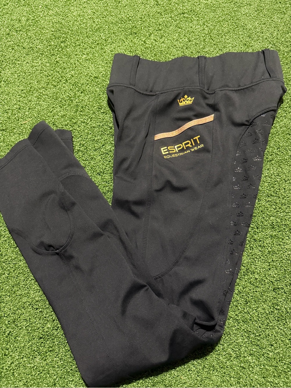 Esprit Black Riding Leggings with Gold Logo